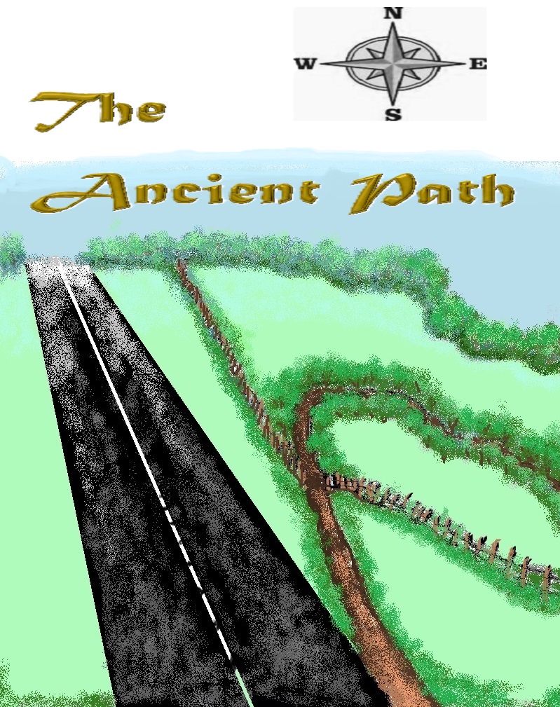 ANCIENT PATH BOOKLET COVER Tabernacle, The Way, Table of Showbread, Menorah, Altar of Incense, Veil, Ark of the Covenant